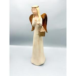 Mind Spring Studio Gentle Souls‎ Angel Figurine Cream Gold Vintage Lantern Decor